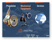 Borne multimédia interactive développée sous Director-Lingo pour présenter toute la gamme de produits et services de la société SNECMA